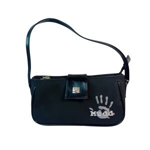Vintage 90s Y2K Mudd Mcbling Shoulder Handbag Small Casual Handprint Logo Purse